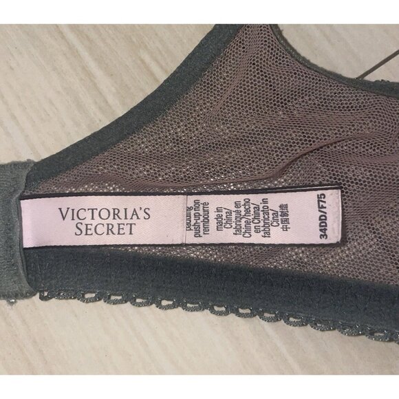 Victorias Secret Dream Angels Push Up Without Padding Bra Lace Womens 34DD Green - Picture 6 of 6